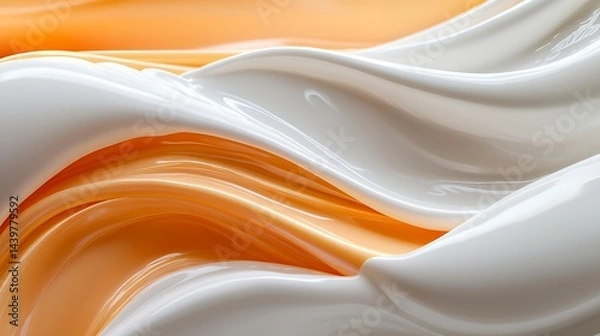 Obraz Abstract Fluid Waves in Orange and White Colors