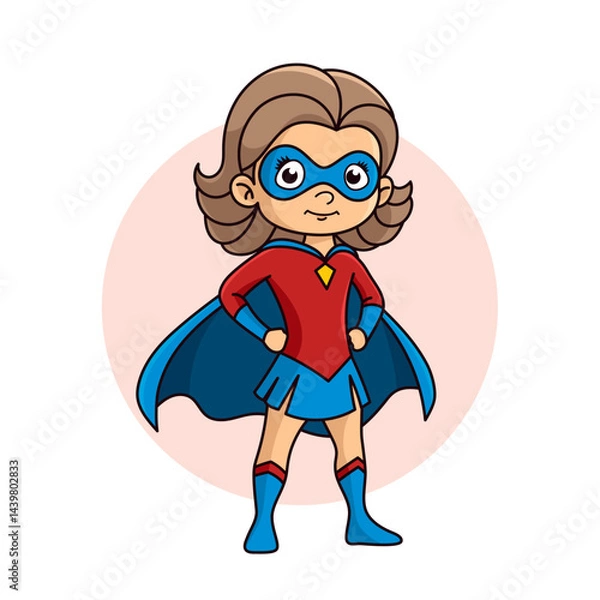 Obraz Superhero child cartoon character Vector illustration design