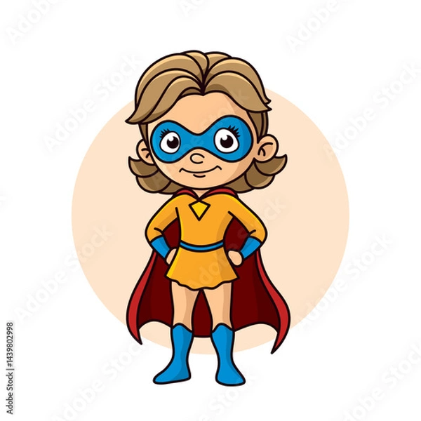 Obraz Superhero child cartoon character Vector illustration design