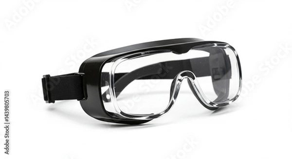 Fototapeta 보호안경 – 흰 바탕 위 투명 렌즈의 작업용 고글