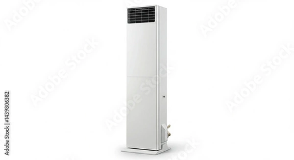 Obraz 스탠드형 에어컨 – 흰 바탕 위 세로형 에어컨 단독 전면