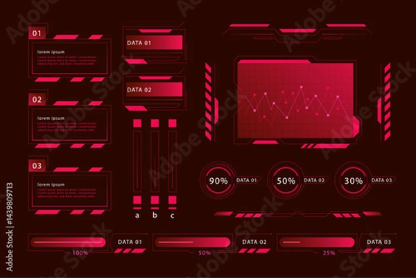 Fototapeta Creative futuristic infographic concept with dynamic digital charts, innovative data visualization, neon glowing graphics, modern tech interfaces, abstract futuristic diagrams, high-tech infographic e