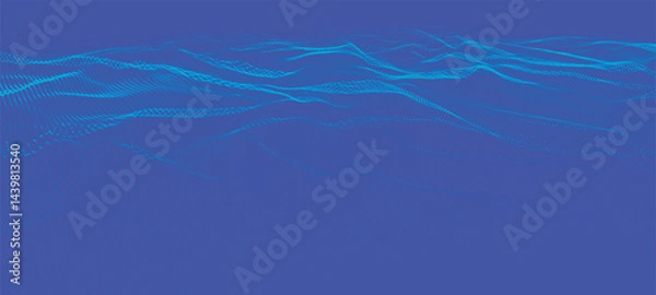 Fototapeta Abstract background with dynamic color wave. Futuristic dotted wave of bright particles. Light background. Colorful background for presentation design. Wide format vector illustration. Weave effect.