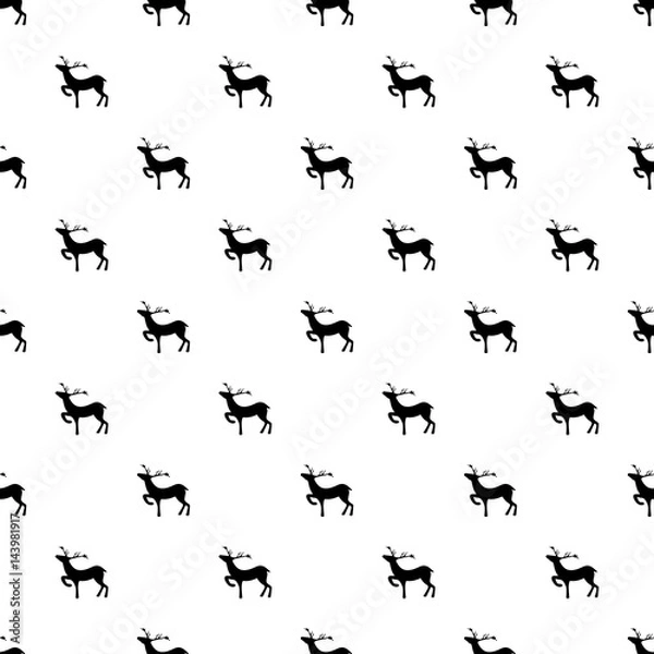 Fototapeta Black deers on white background. Fashion graphic design. Modern stylish abstract texture. Template for prints, textile, wrapping and decoration, wallpaper.