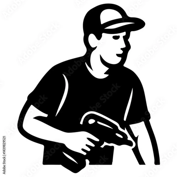 Obraz Dad Handyman Illustration