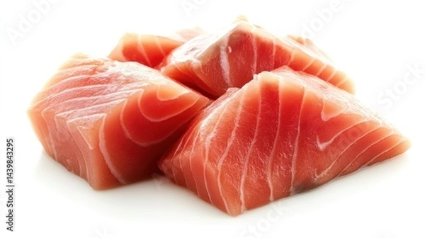 Obraz Fresh salmon cubes