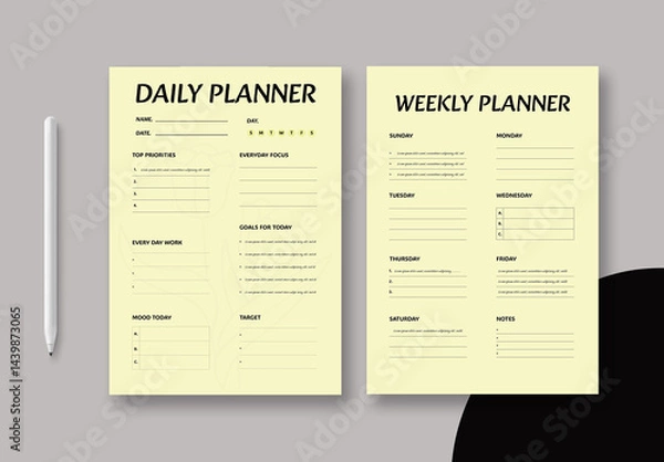 Obraz Daily And Weekly Planner Template Layout