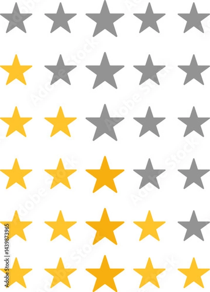 Fototapeta Set of five star customer review icon. product feedback. Premium quality customers service. customer product reviews icons. rating stars badges
