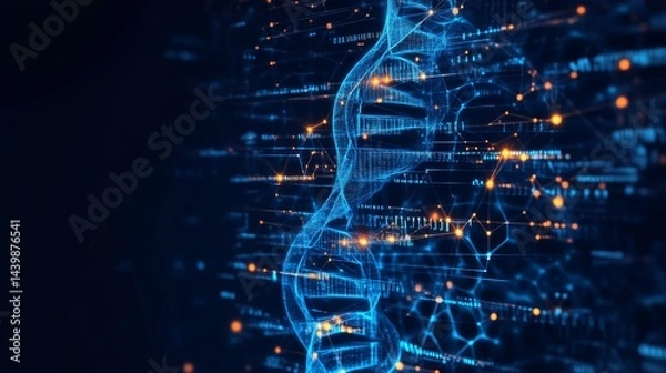 Obraz Exploring genetic patterns virtual lab digital art sci-fi close-up biotechnology concepts