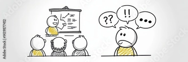 Obraz Presentation with a confused audience