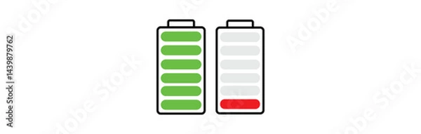 Obraz battery icon set. battery vector collection. battery level indicators. battery charger icon.