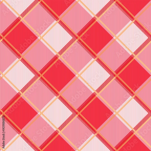 Fototapeta Pink Picnic checkered plaids. Vector Seamless pattern for tablecloth, dress, skirt, napkin, or other textile design.