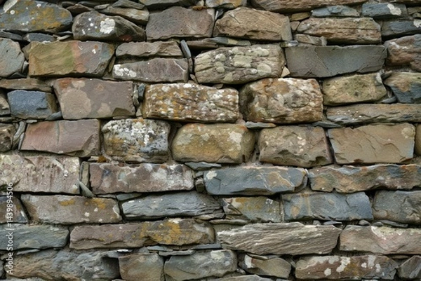 Fototapeta Photo of Old grey and brown stone wall. Background texture for backdrops or mapping