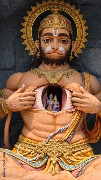 Obraz Majestic Hanuman with Devotional Heart