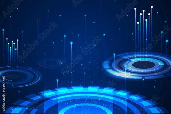 Fototapeta Creative gradient futuristic background with connection concept, digital network lines, glowing tech nodes, modern abstract gradients, futuristic data flow design, smooth vibrant transitions, connecte