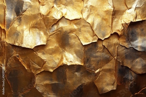 Obraz Golden Crumpled Paper Texture.