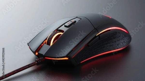 Fototapeta High Performance Gaming Mouse with RGB Lighting and Wired Connection