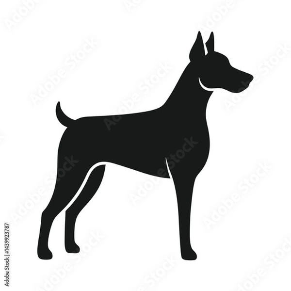 Obraz dog silhouette icon on white background