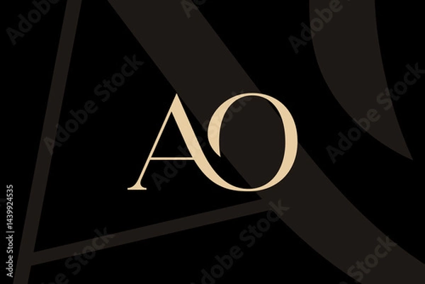 Fototapeta AO or OA letter logo icon design. Classic style luxury initials monogram.
