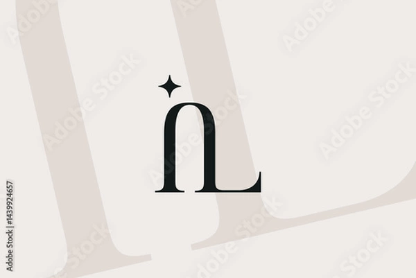 Fototapeta IL or LI letter logo icon design. Classic style luxury initials monogram.