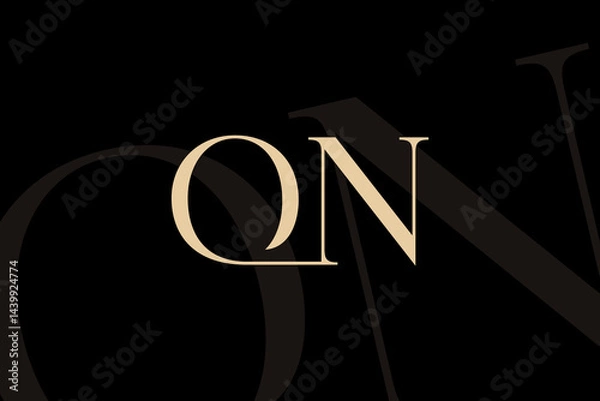 Fototapeta ON or NO letter logo icon design. Classic style luxury initials monogram.