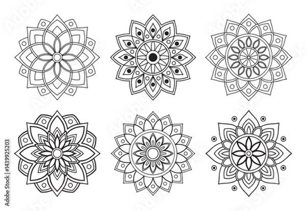 Fototapeta Editable Geometric Mandala Art Bundle for Creative Projects