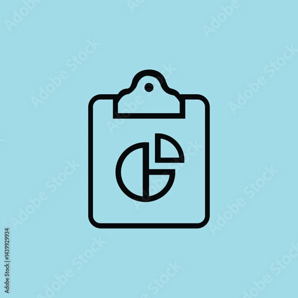 Fototapeta Clipboard with Pie Chart Icon for Data Analysis and Reports