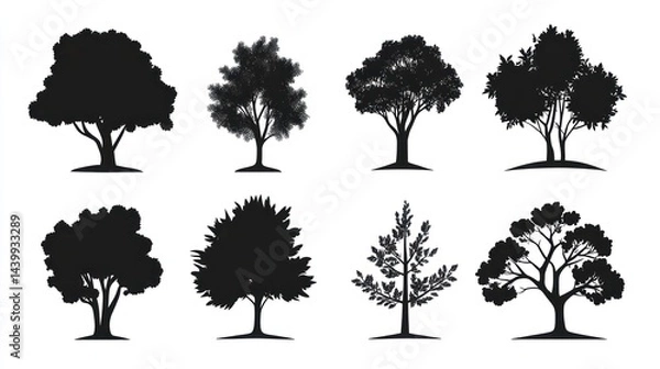 Fototapeta Silhouettes of Various Trees (2)