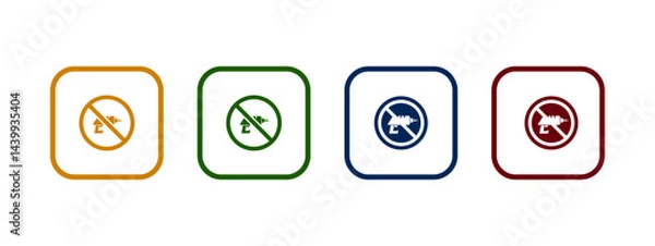 Fototapeta no drill icon vector illustration. drill is prohibited in different color design.