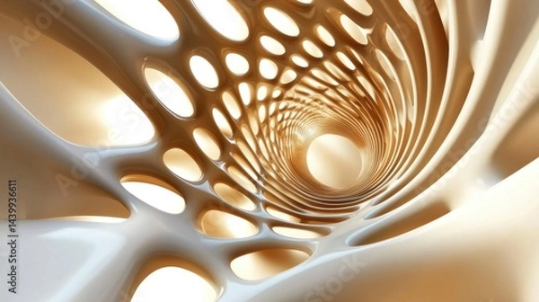 Fototapeta Abstract starburst design, soft beige backdrop, vibrant patterns radiating from the right, dynamic and visually engaging composition.