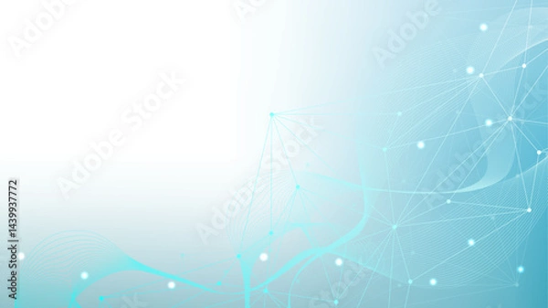 Fototapeta Molecular structure DNA, atom, neurons. Science concept for your design. Connected lines with dots. Medical, technology, chemistry, science background. illustration