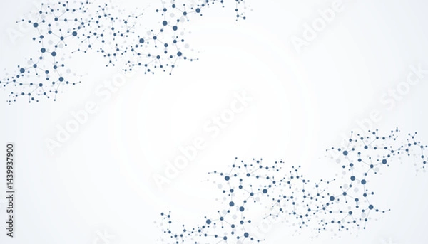 Fototapeta Molecular structure DNA, atom, neurons. Medical, technology, chemistry, science background. Science concept for your design. Connected lines with dots. Vector illustration.