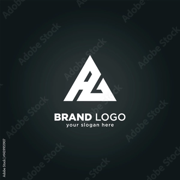 Fototapeta Creative Letter A and G Monogram Logo with Black Background.