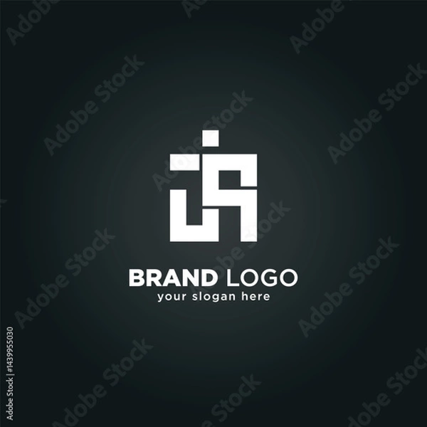 Fototapeta Creative Letter J and Q Monogram Logo with Black Background.