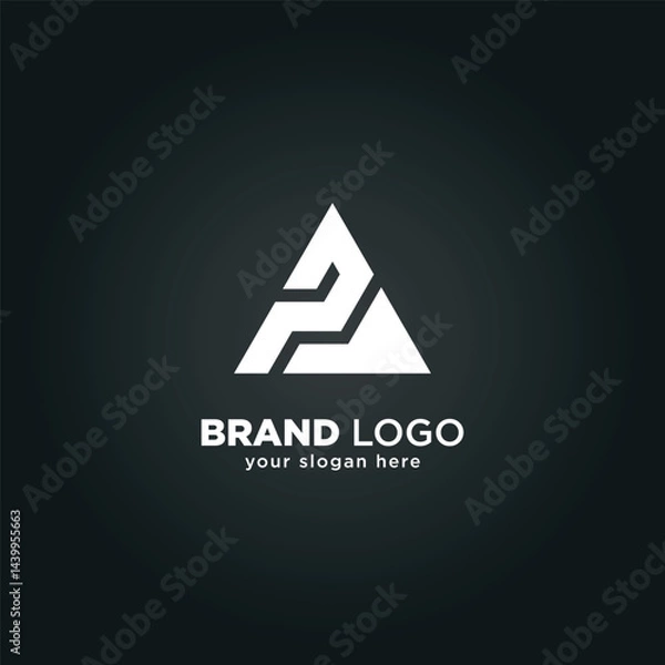 Fototapeta Creative Letter P and A Monogram Logo with Black Background.