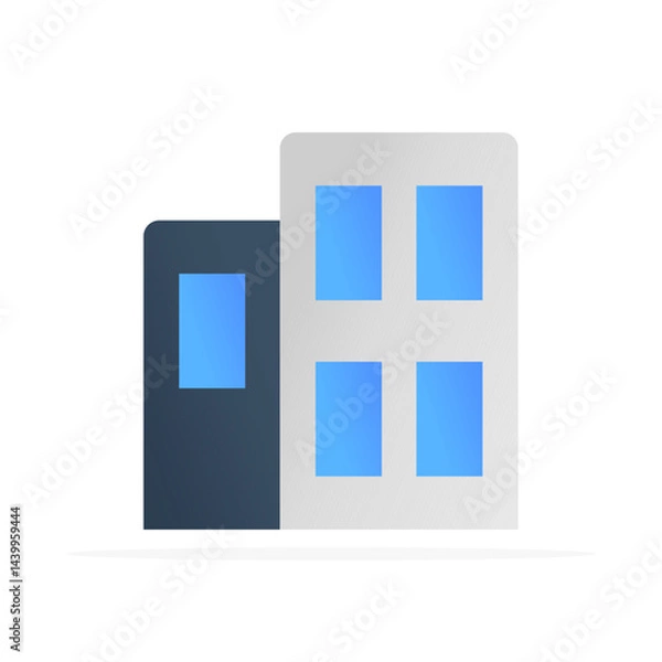 Fototapeta building icon, colored flat vector. modern and minimalist design.