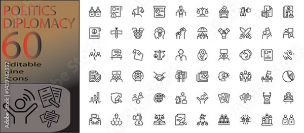 Fototapeta diplomacy politics icon cannot be edited already expanded and merged