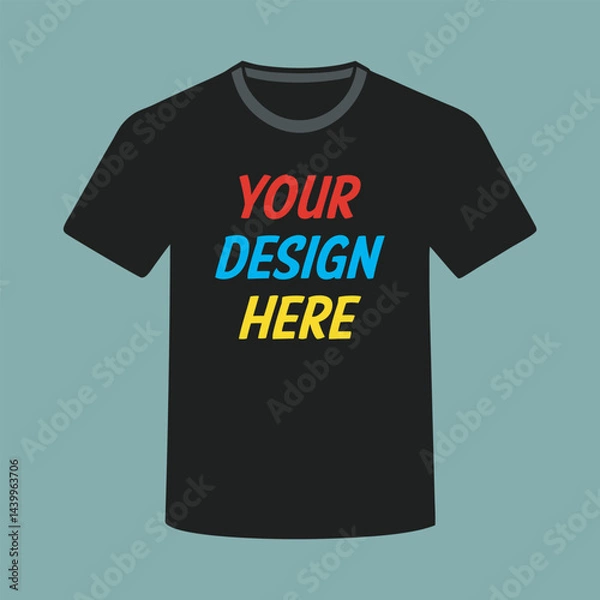 Fototapeta ADD YOUR DESIGN HERE TEXT T-SHIRT DESIGN WITH MOCKUP  FOR PRINT, POSTER, CARD, MUG, BAG, INVITATION AND PARTY.
