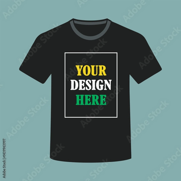Fototapeta ADD YOUR DESIGN HERE TEXT T-SHIRT DESIGN WITH MOCKUP  FOR PRINT, POSTER, CARD, MUG, BAG, INVITATION AND PARTY.