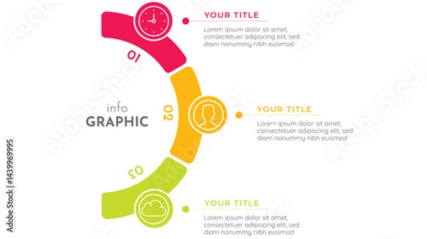 Fototapeta illustration of an infographic featuring tabs and titles, arranged for easy data presentation with a clean and modern layout, perfect for visualizing information and key points 05