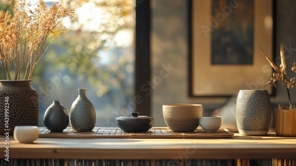 Obraz Japandi space interior design