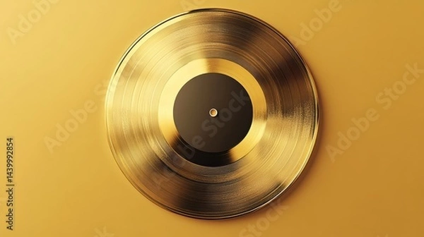 Obraz mockup of a gold record with a blank round label