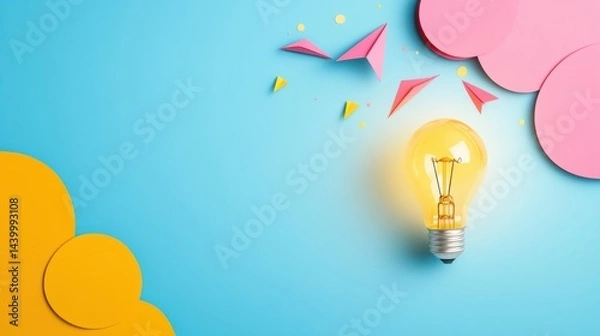 Obraz innovation, business, paper craft background origami