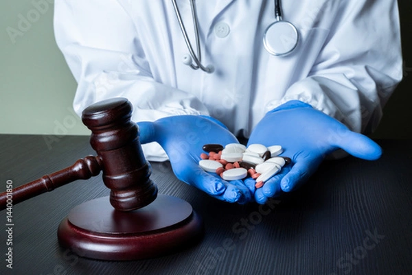 Obraz Doctors prescribing medications incorrectly, malpractice, negligence in medicine, trials and lawsuits in medicine.