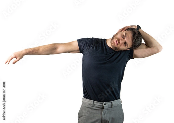 Fototapeta Stretching exercise for muscle relief and flexibility enhancement
