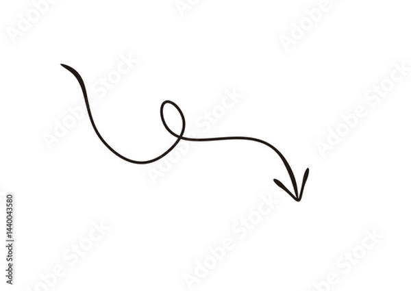 Fototapeta 万年筆で描いたような手書き風の矢印