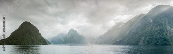 Obraz Panoramic of Milford sound, New Zealand