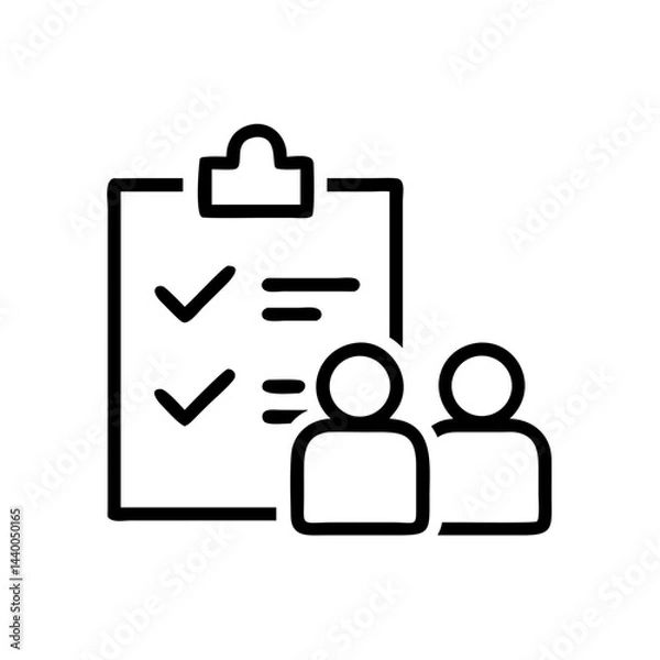 Obraz Group with Checklist Icon on Transparent Background  