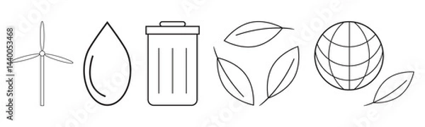 Fototapeta Eco Friendly Symbols for a Green Future Vector Illustration