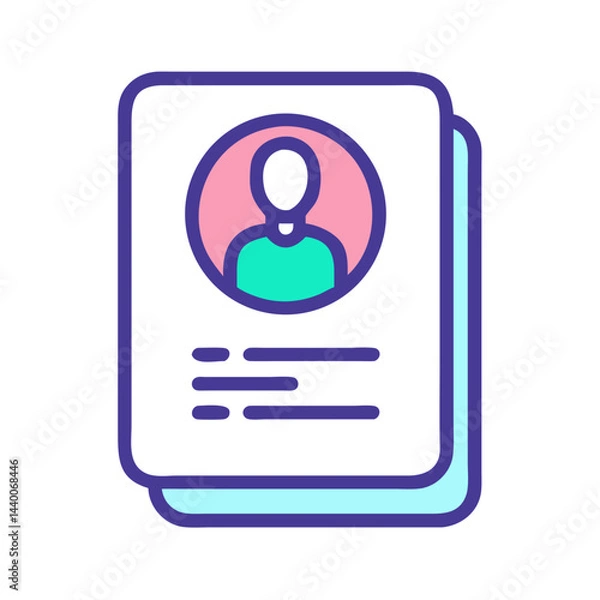 Obraz Personal Profile Document Stack Icon for User Information Management